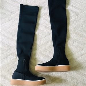 Free People Outer Limits Stretch Boots Black 7.5